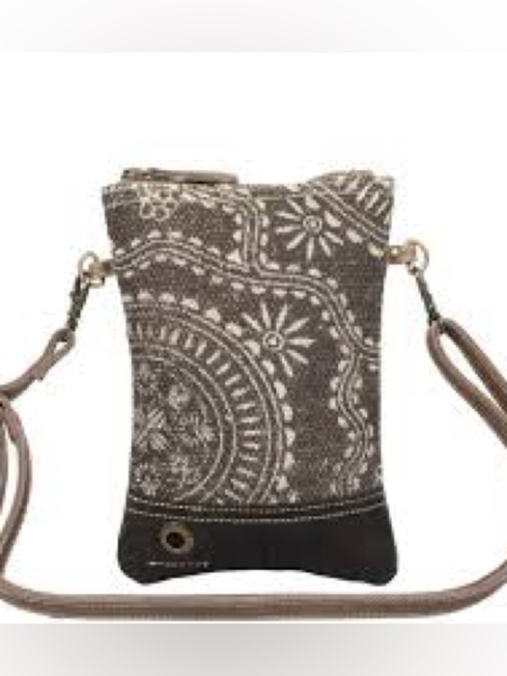 Myra Bag Brown and Cream Woven Crossbody
